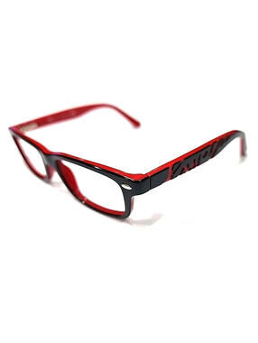 Ray Ban Jr RB1535 3573 Kids Black Red Rectangle Eyeglasses 48-16 130 No Lenses